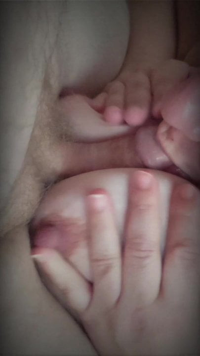 Bbw wife licking her nipples and my cock