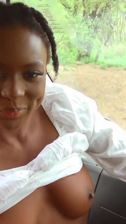Memorable moment from "Real Black Babe Pussy Railed POV By Hung White Tourist In Safari Van"
