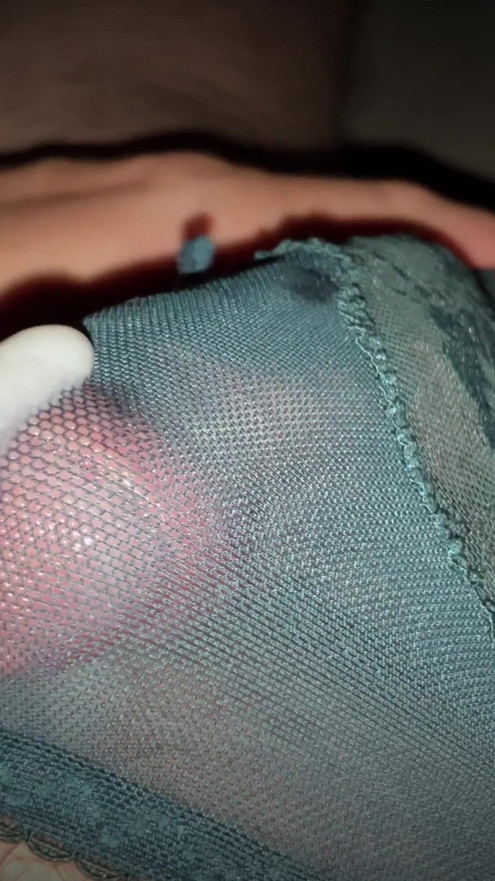 Man gets a pulsating cumshot orgasm wearing green panties - asmr for women | Clip 1