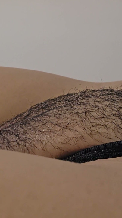 Teen girl films video for her stepbrother showing off her hairy and big pussy mound. | Clip 1