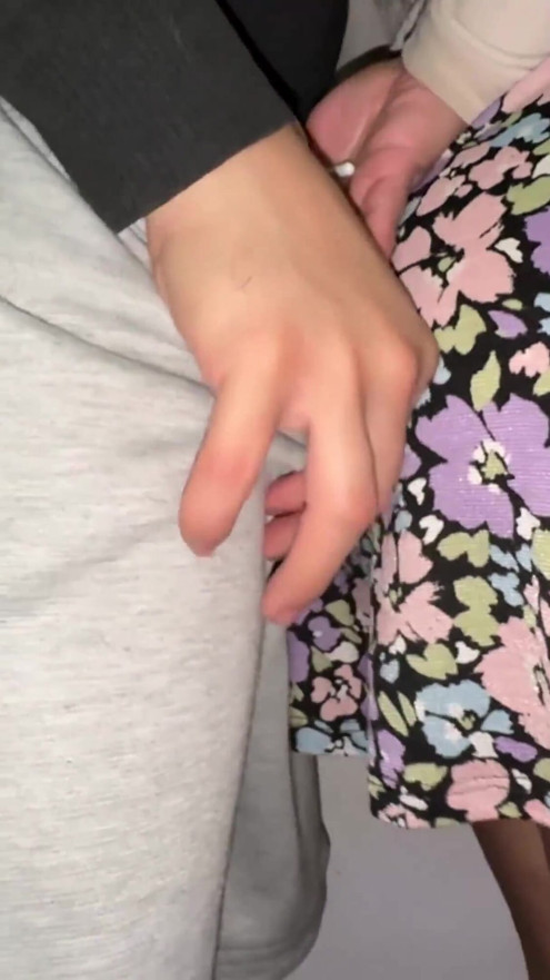 A Stranger Touches a Stranger's Skirt with His Dick and She Likes It