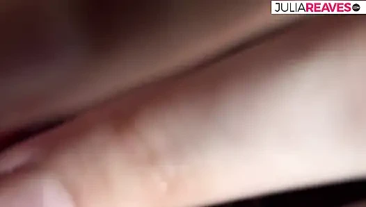 Hot whore spreads legs as she fucks her pussy with a long dildo