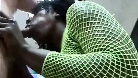 Huge boobs black milf loves big dick in pussy in mouth...black and white