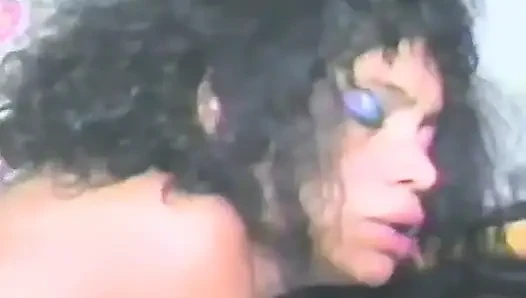 An Ebony Babe Fucks Herself with Lots of Dildos
