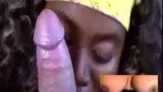 Ebony BBW Blowjob eats cum