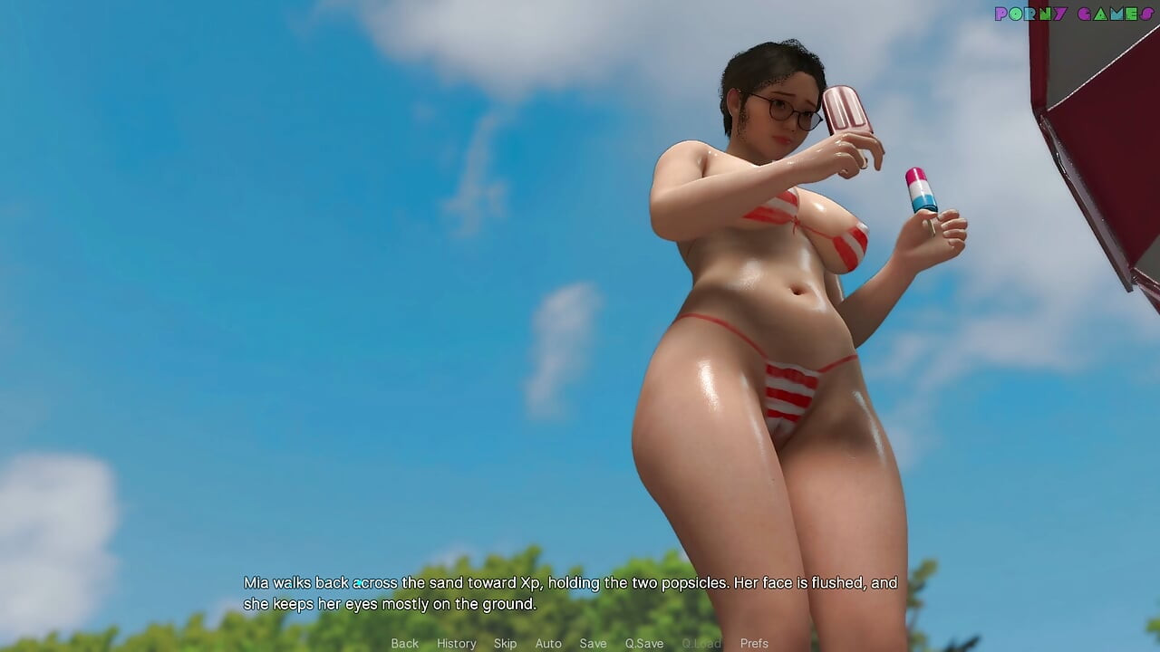Friendly Housewife by White Foam - Wearing Only Body Paint on the Beach, Naughty Dare for the Housewife 11