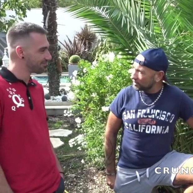 Fun bareback party with friends in the garden