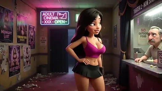 Stepdaughter Becomes the Virgin of the Porn Theater After Illicit Desire for Stepfather (ai Generated)