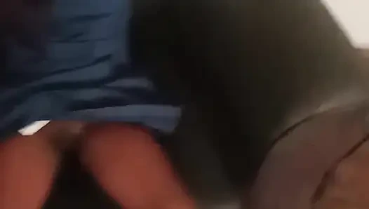 Hot 18 year old school girl plays with pink vibrator on launch chair