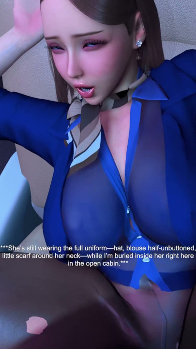 Fucking and cum inside a flight attendant with a perfect body - 3D Animation 4K | Clip 3