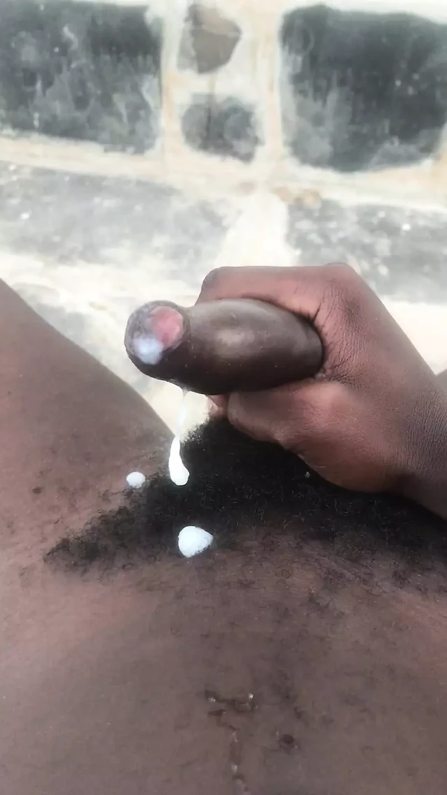 Hard uncut cock