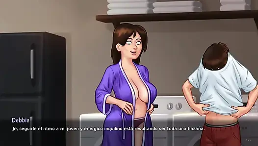 Горячая мама знала, что этим платьем она может сделать ночь довольно романтической и страстной - Summertime Saga