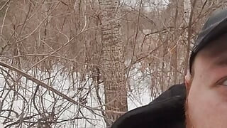 Fat autistic guy jerks & cums in forest pt. 8
