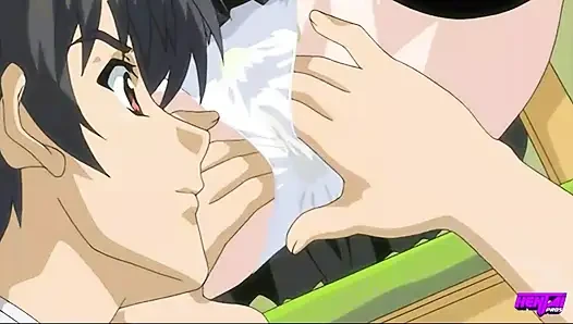 HENTAI PROS - Hitomis eifersüchtige wird zum vergnügen, während sie doppelt gestopft und von Akitoshi und Mina vollgespritzt wird