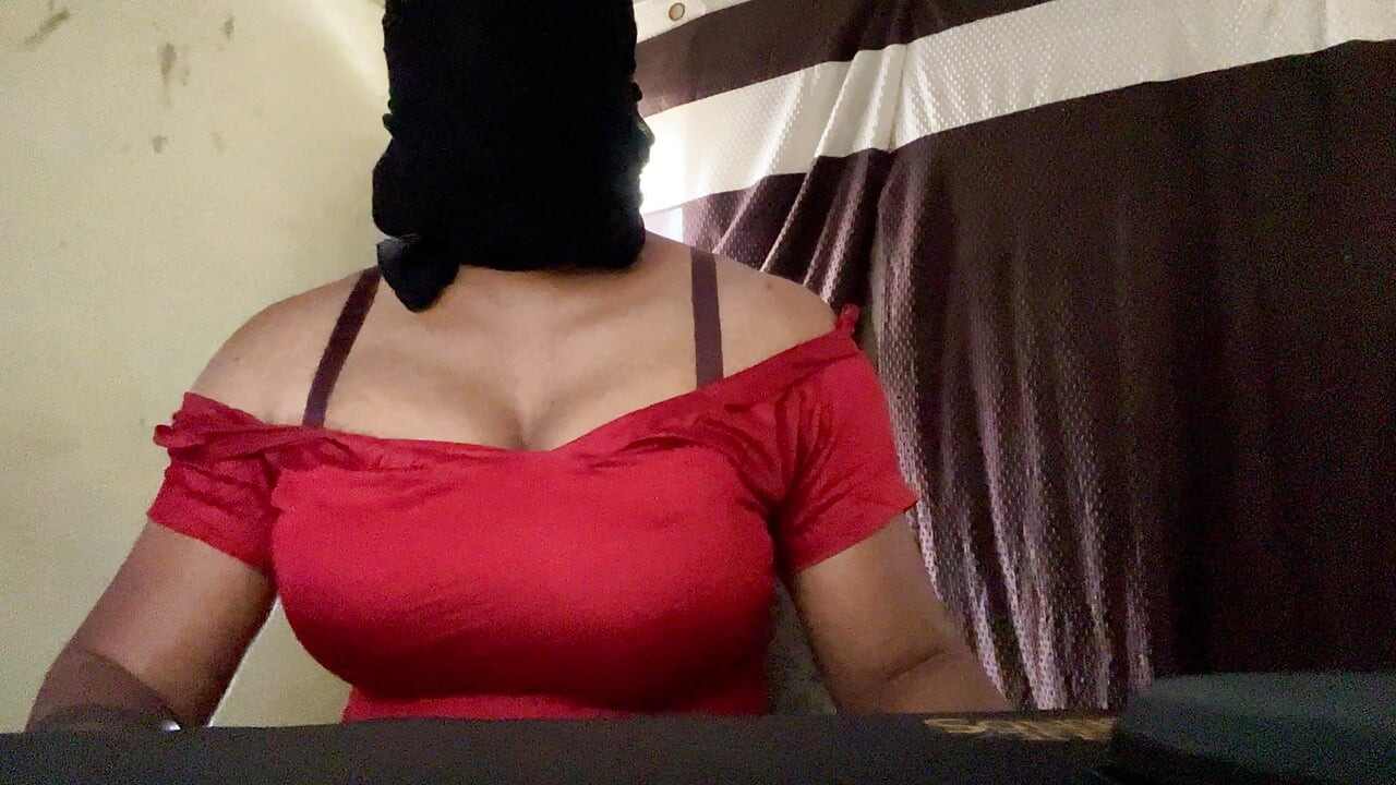 big boobs crossdresser teasing in red suit salwar