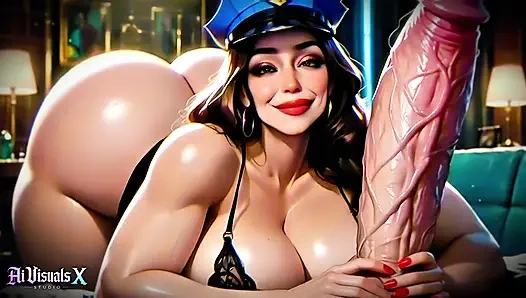 Грудастая полицейская милфа: SPH, фантазируя о хуищах (фантазия внутреннего монолога)