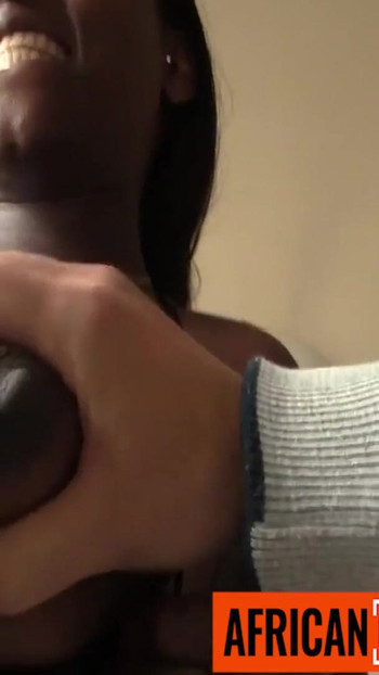 Iconic moment from "Big Tits Black MILF Blows Big White Cock Producer In Homemade Audition"