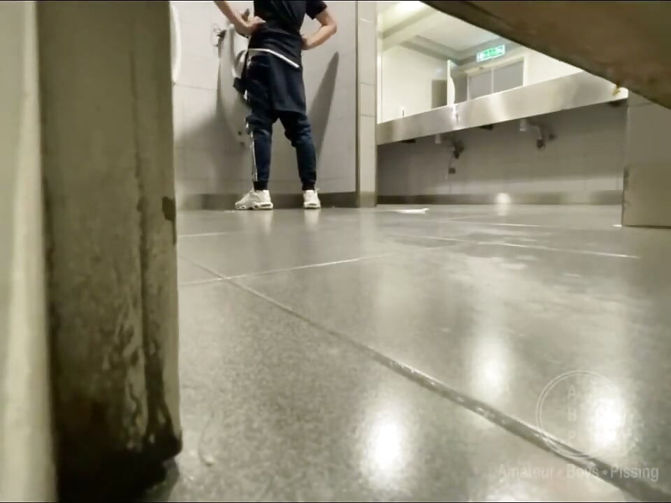 Homemade Roommates Mutual Dare Expose Your Ass While Peeing in Public Urinal