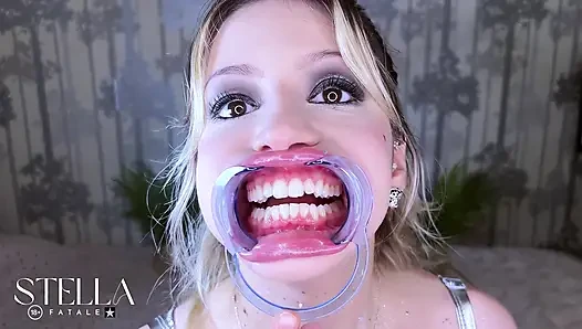 Pemeriksaan gigi ekstrem fetish gigi close-up