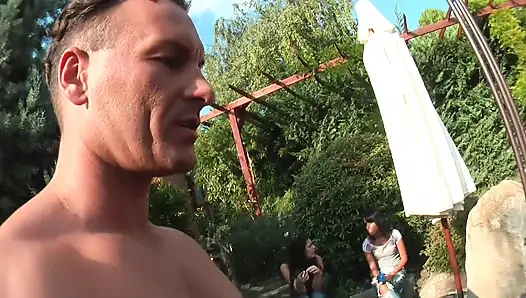 Wild Pool Party Orgy with Blondes Sucking Big Cocks