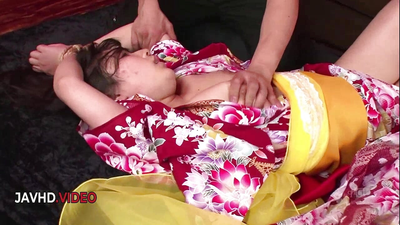 Chiharu's Sensual Kimono Blowjob Leads to Steamy Asian Threesome Experience