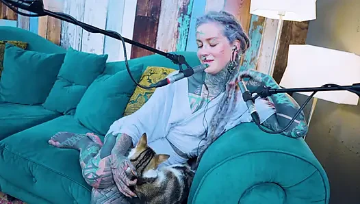 I talk about E - Empathy - ASMR podcast SFW talking goth skinny girl dreadlocks tattoo model inked girl