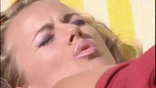 Hairy pussy fucking anal penetrated in the garden