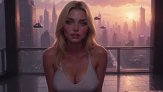 Cloud Level Olivia in the Future Suggestive Teasing showing her Ample Cleavage Part 2
