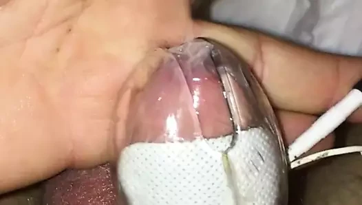 Diaper chastity e-stim