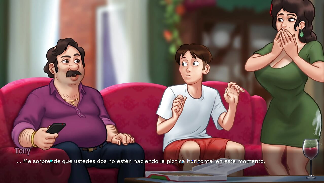 mi madrastra  pervertida queria follar en la parte de adentro de la cocina - summertime saga