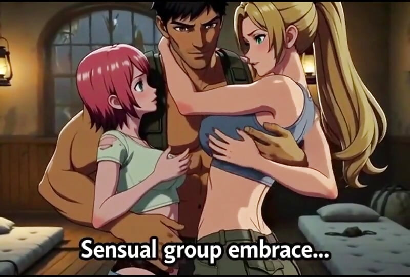Threesome fucked in forest house