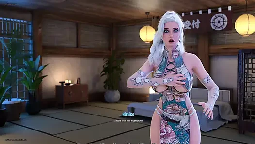 White Hair Girl Want Relax Her Hot Body