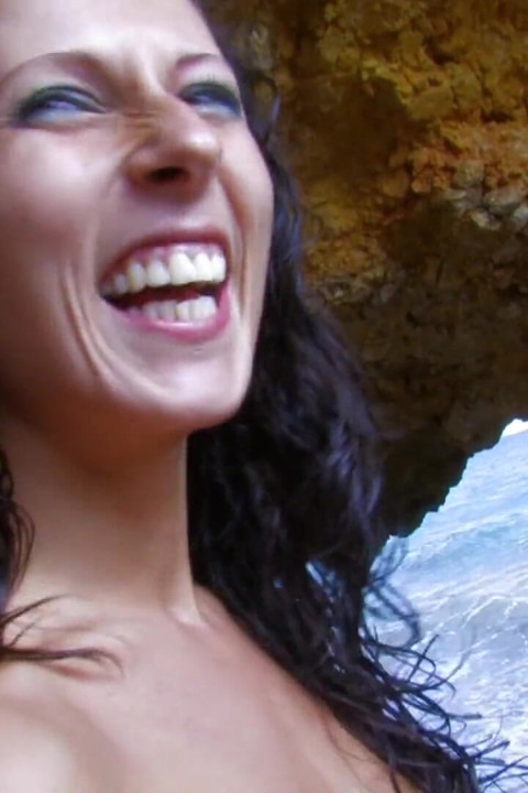 Nice looking vixen getting plowed on the beach