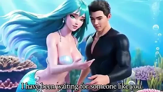Underwater fantasy where a diver discovers a mesmerizing mermaid