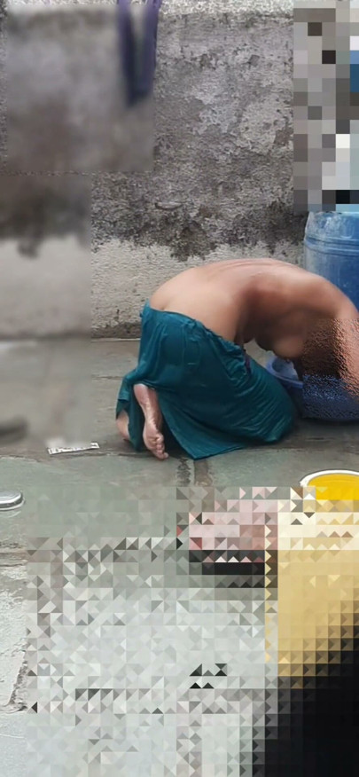 StepAunt's girl stepsister seen bathing in the open in the village Part 3 | Clip 2
