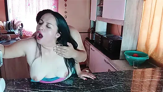 "Stepmom gets fucked in the kitchen and receives a huge creampie