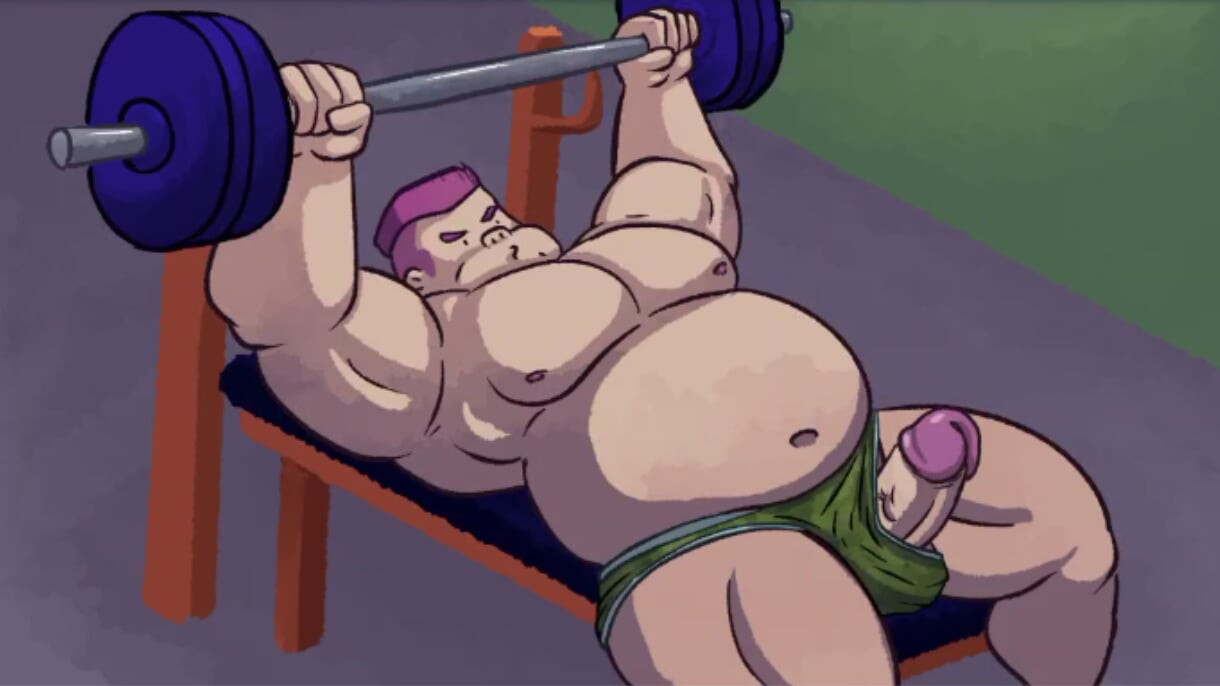 Bodybuilder huge dick fucks curious straight fat guy!