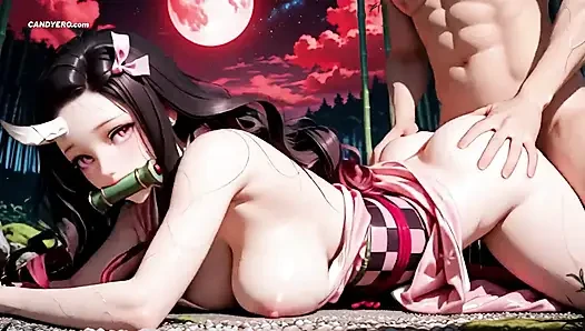 AI Generated Nezuko disetubuhi secara demonal dalam semua posisi (demon slayer)
