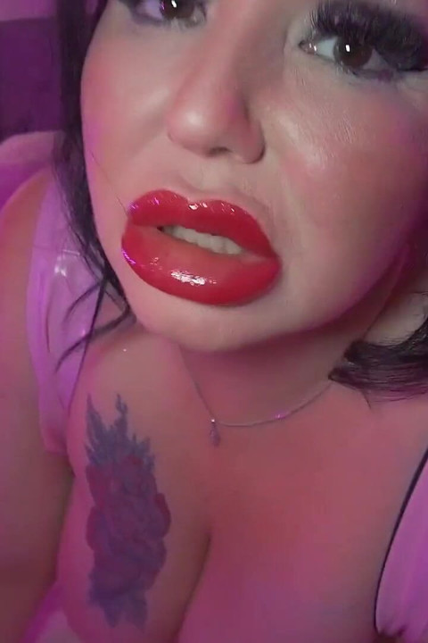 Pink Latex - BBW Deep Throats Her Toys!