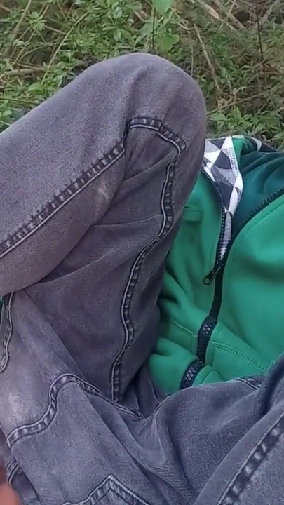 Jon Arteen gay twink's soft strokes risky outdoor, caught or not | Clip 1
