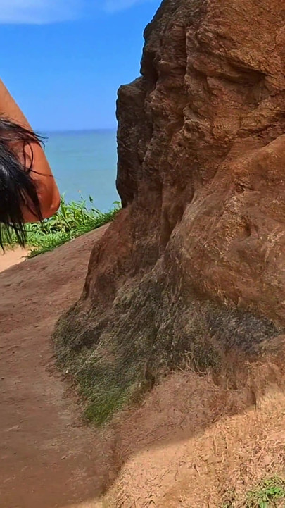 Creampie on Big Pussy Friend at the Beach - Outdoor Threesome