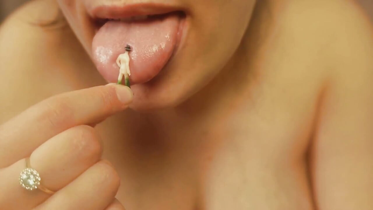 Giantess MILF Makes Tiny Husband Obey Her Curves