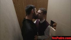 Confessional with a hard hairy horny priest