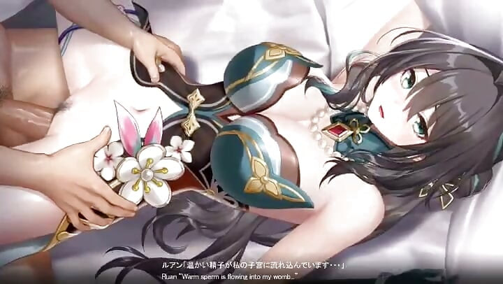 Young girl gets both holes pounded hard by a huge cock.
