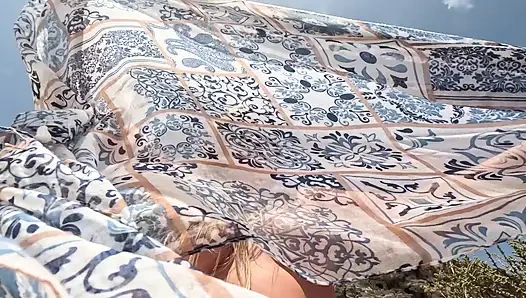 Hot Naked MILF Teasing on the Public Beach