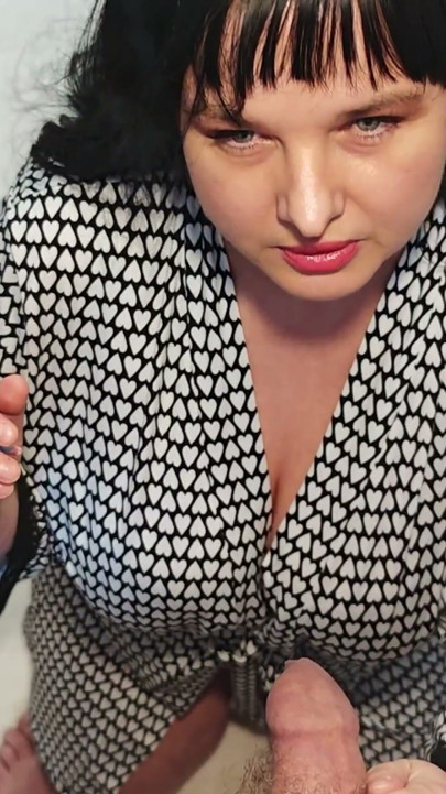 My Stepmom Eve Gives My Boss a Blowjob While Smoking.