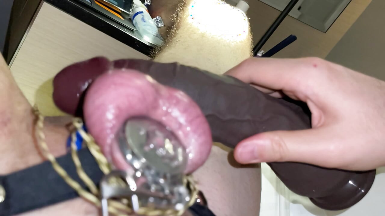 Platte metalen kooibal plappen en ballbusting