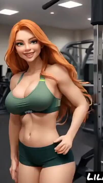 Lila Ginger in fitness sport club (Ai model) | Clip 1