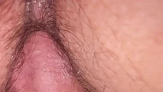 Zeitlupe doggystyle und creampie tropfende pOV-nahaufnahme, behaarte amateur-ehefrau