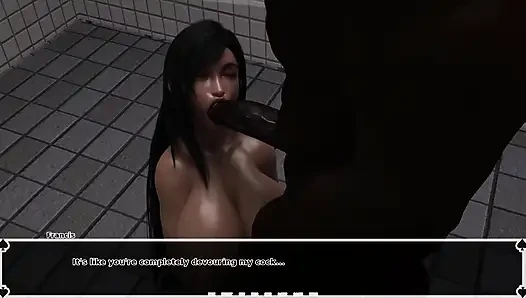 Tifa dark haven: gadis asia dengan toket besar lagi asik nyepong kontol raksasa pria kulit hitam sampai dicrot di toilet - episode 22